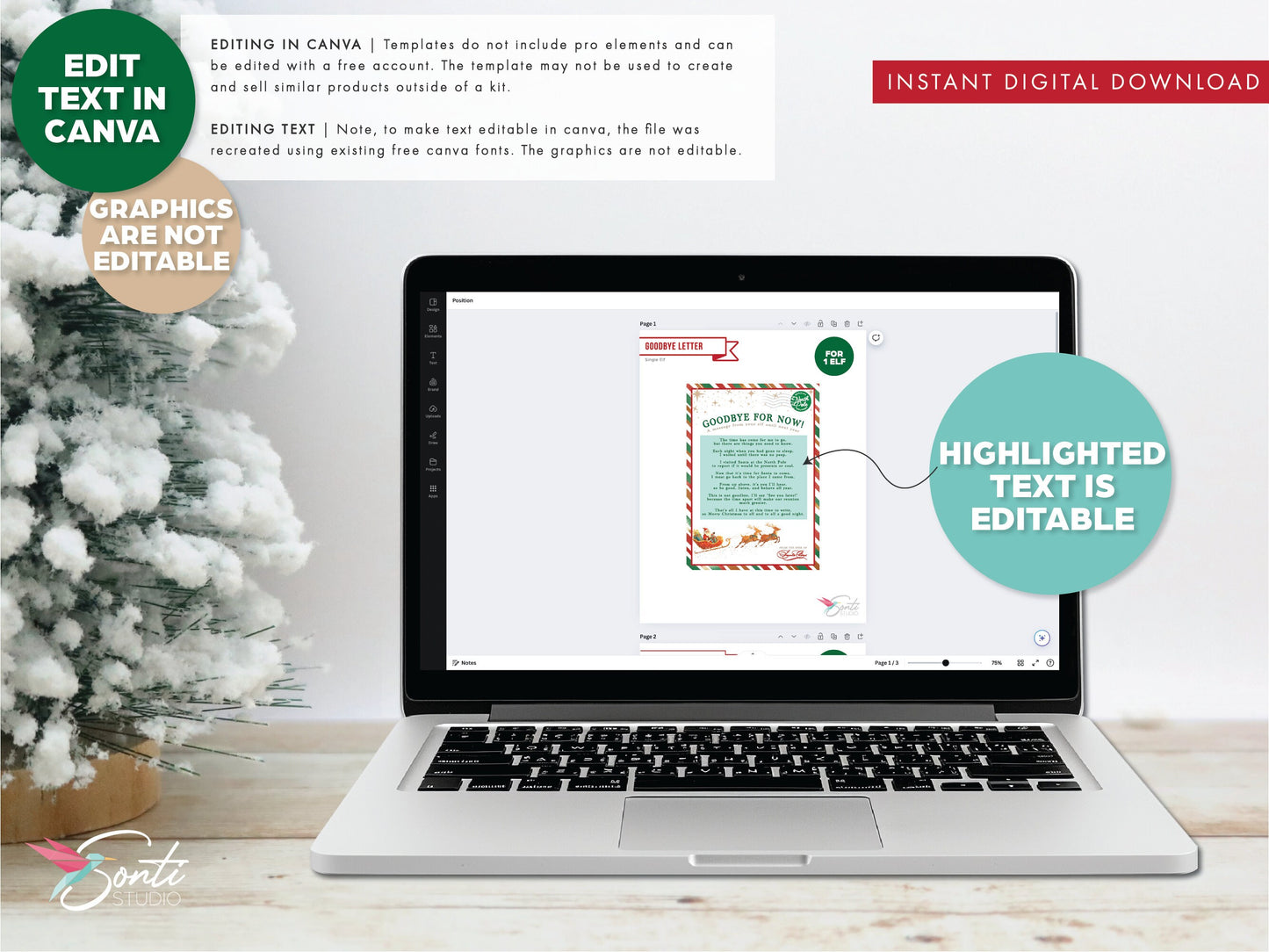 Christmas Elf Editable Goodbye Letter Template