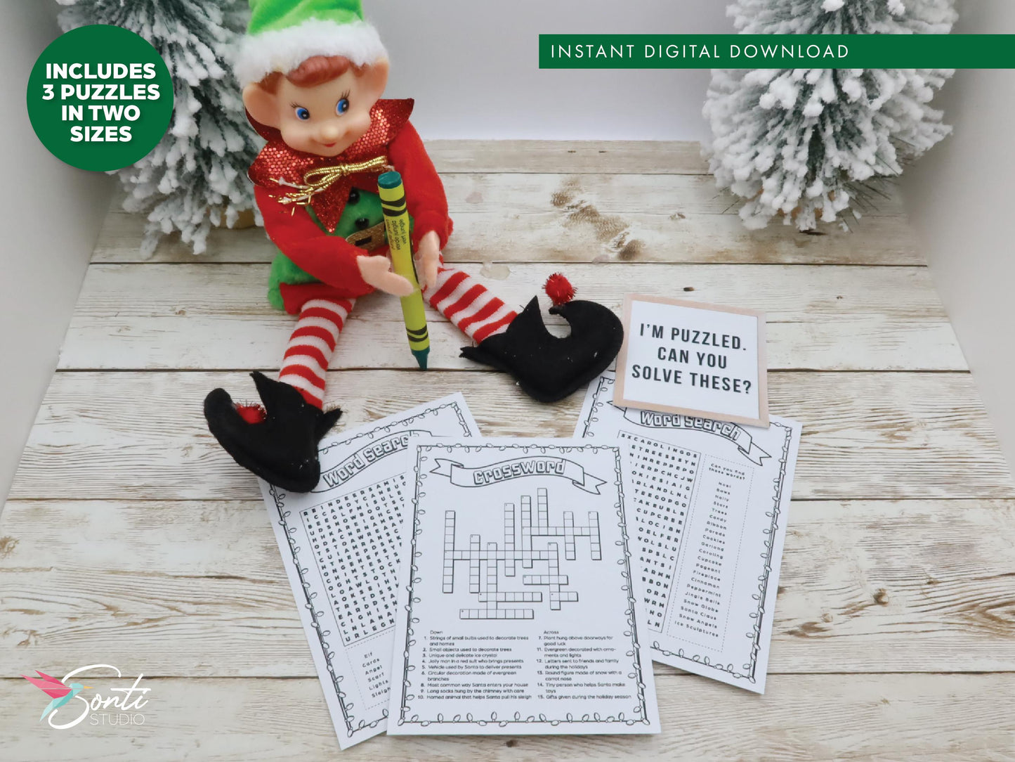 Christmas Elf Word Search Activity Pages