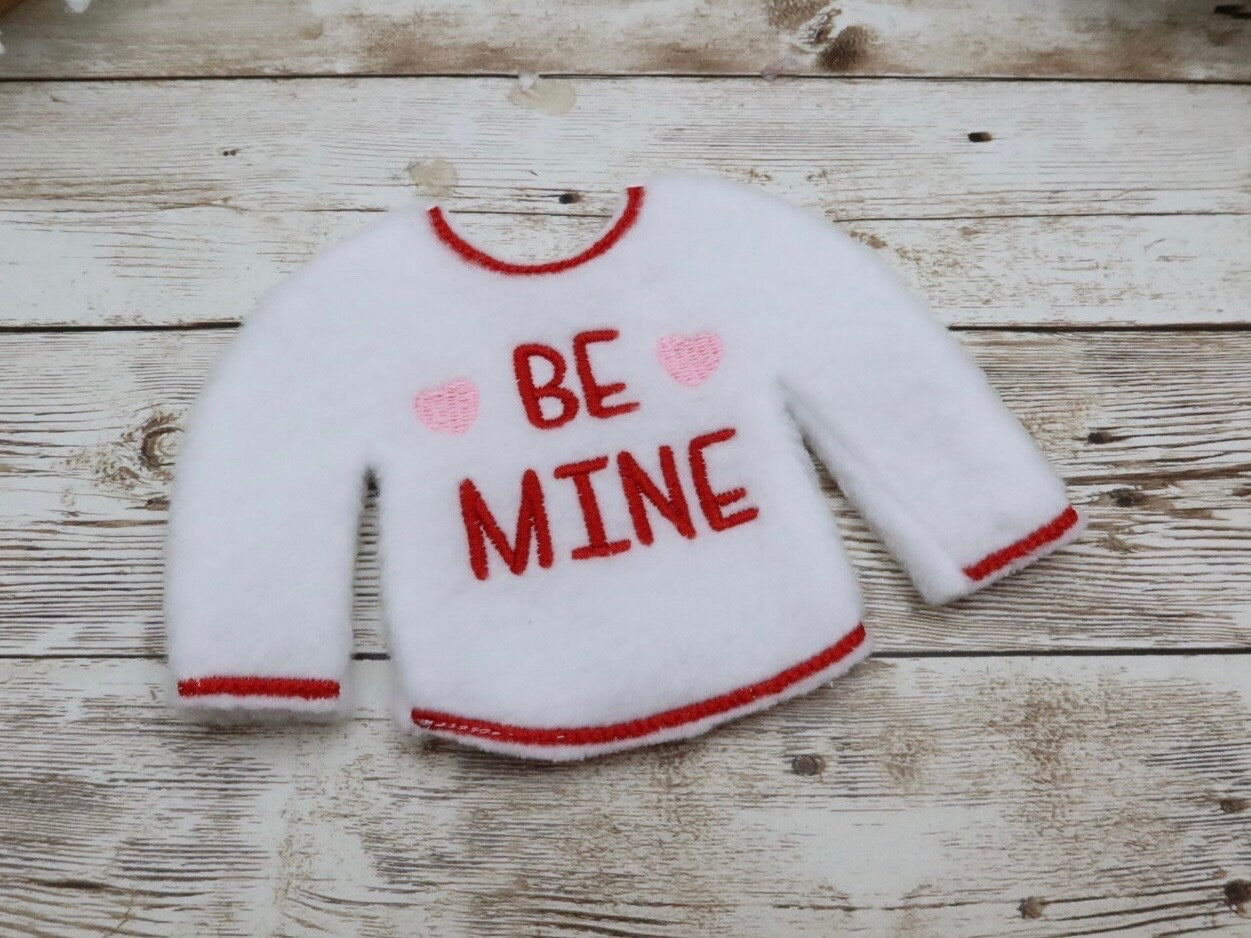 Christmas Elf Valentines Day Shirt, Banner, and Felt Envelope