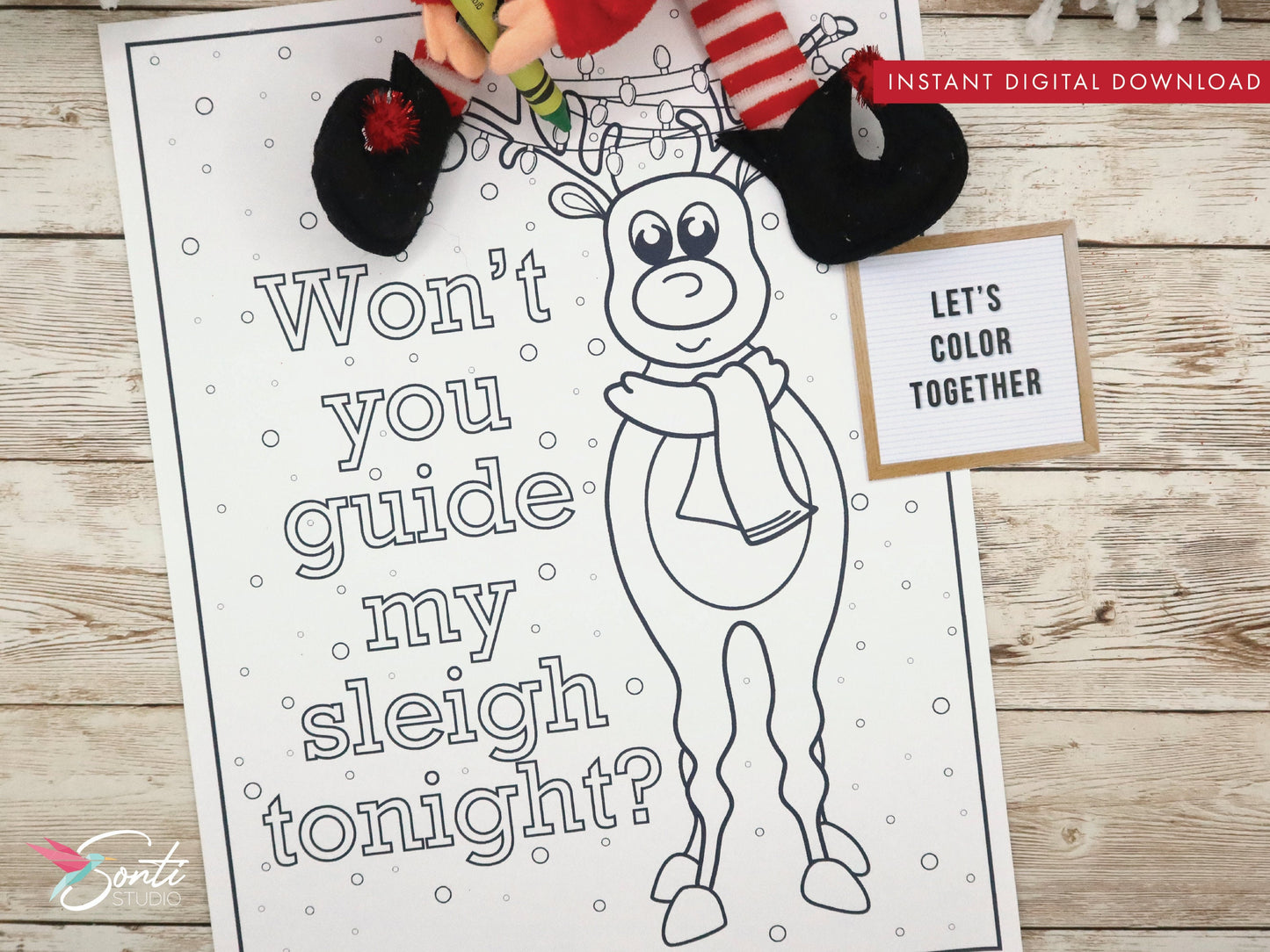 Christmas Elf Coloring Pages