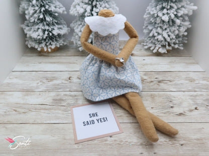 Christmas Elf Engagement Ring and Letterboard Signs