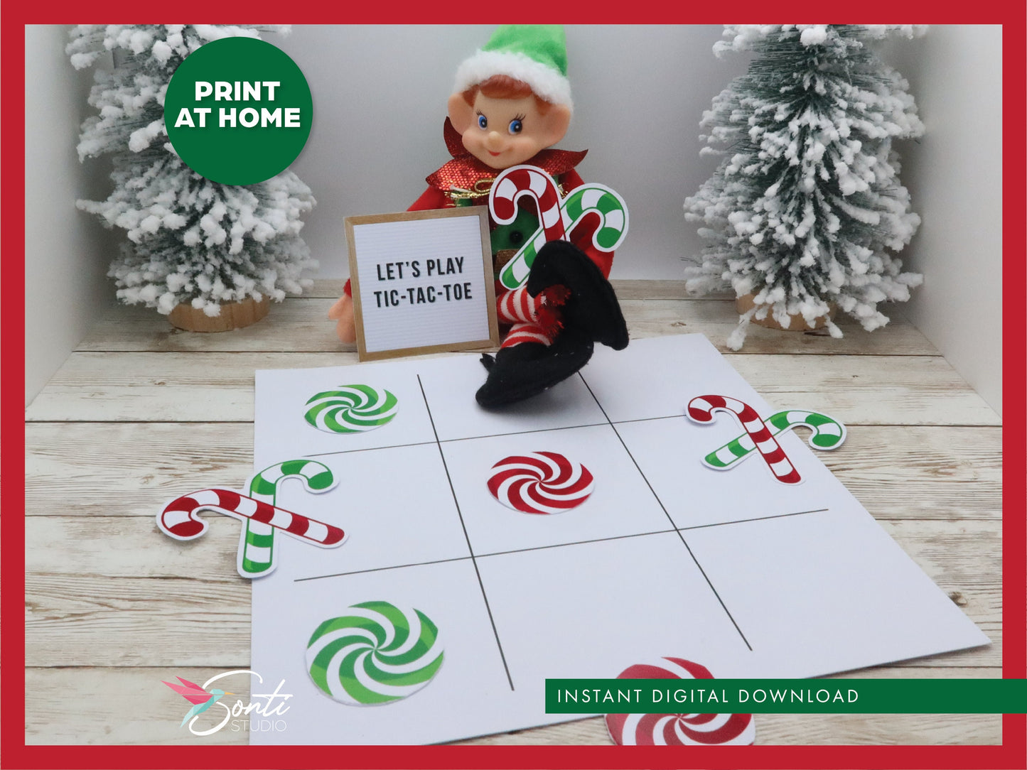 Christmas Elf Tic-Tac-Toe Game
