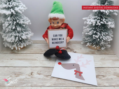 Christmas Elf Reindeer Craft Activity