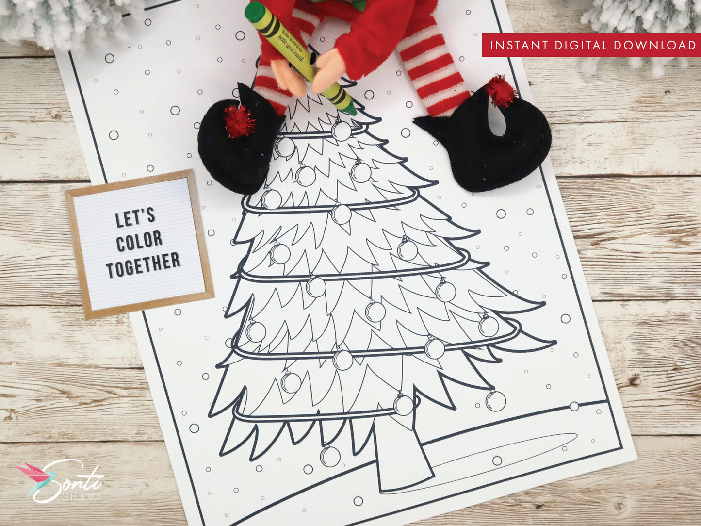 Christmas Elf Coloring Pages