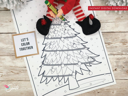 Christmas Elf Coloring Pages