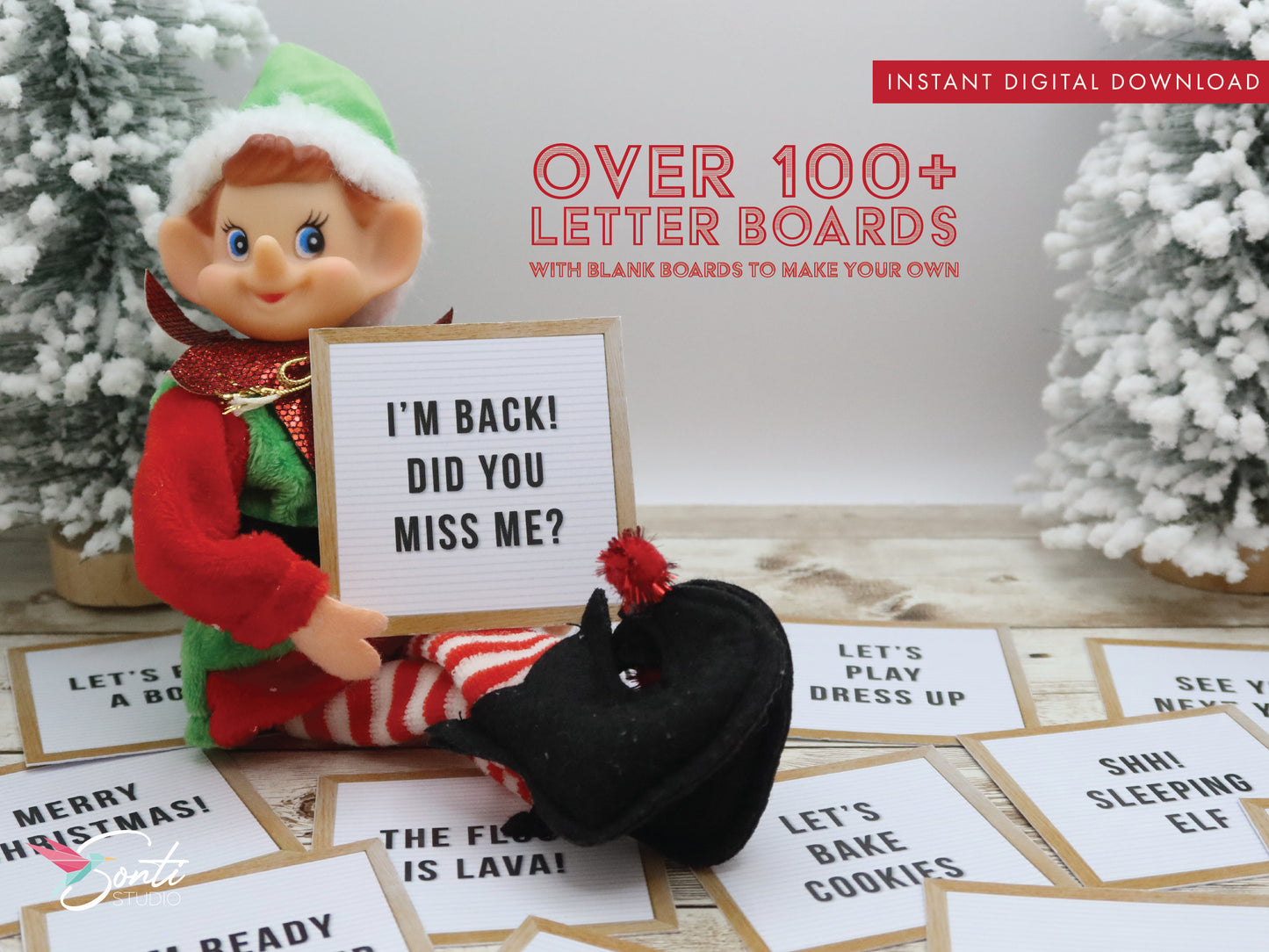 100+ Christmas Elf Letter Board Signs