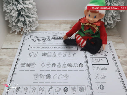 Christmas Elf Secret Message Activity Pages
