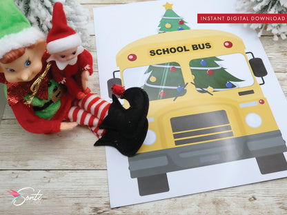 Christmas Elf School Bus
