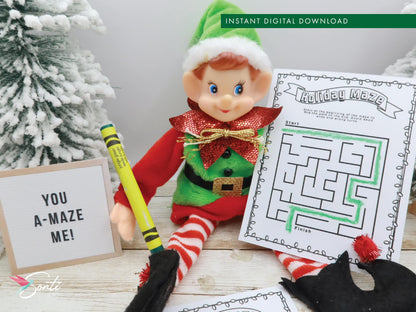 Christmas Elf Maze Activity Pages