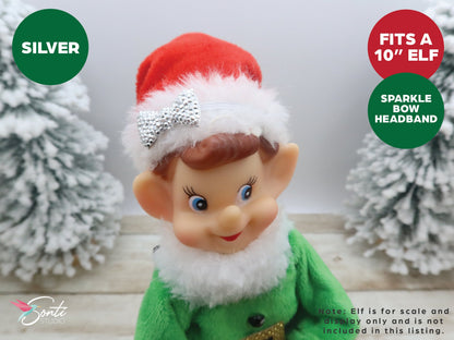Christmas Elf Sparkle Bow Headband 3 Pack