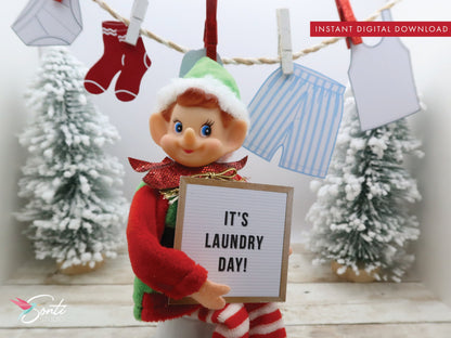 Christmas Elf Laundry Day Prop