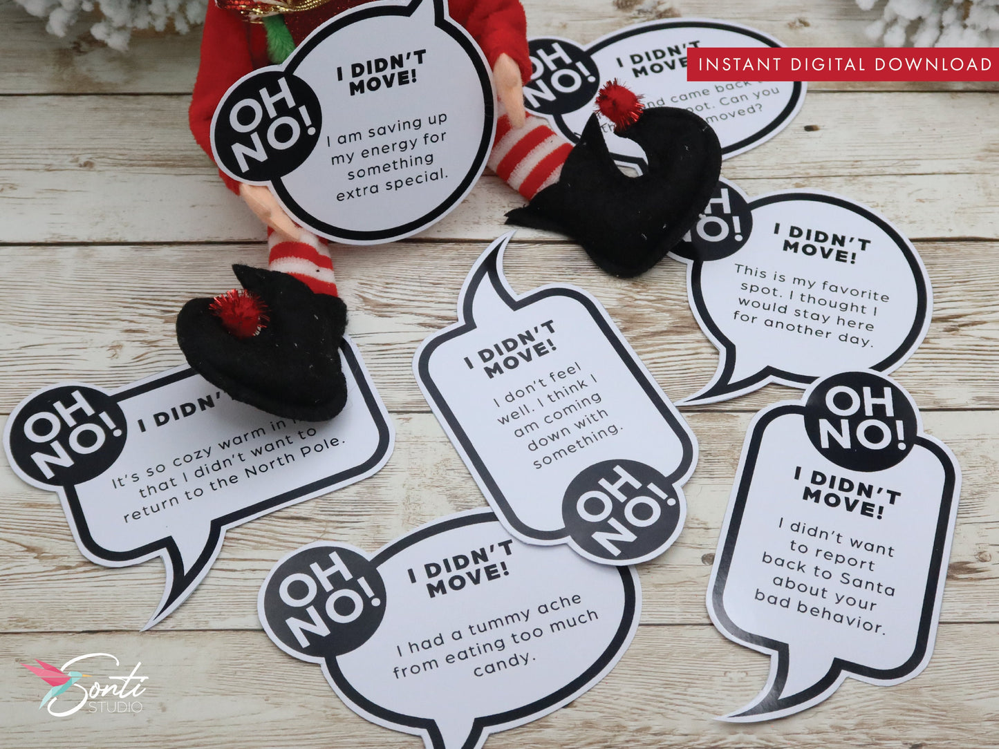 Christmas Elf Didn't Move Speech Bubbles