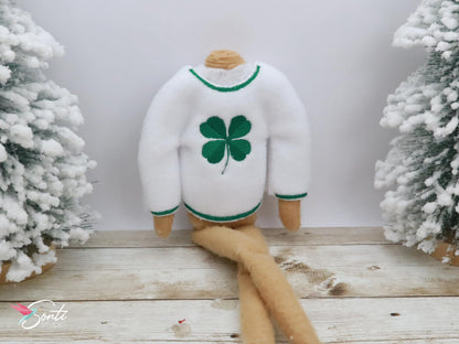 Christmas Elf St Patrick's Day Shirt and Green Felt Shoes