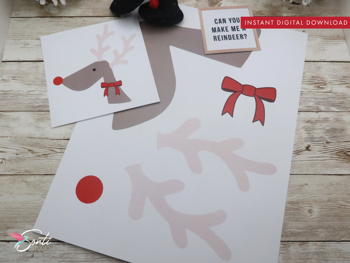 Christmas Elf Reindeer Craft Activity