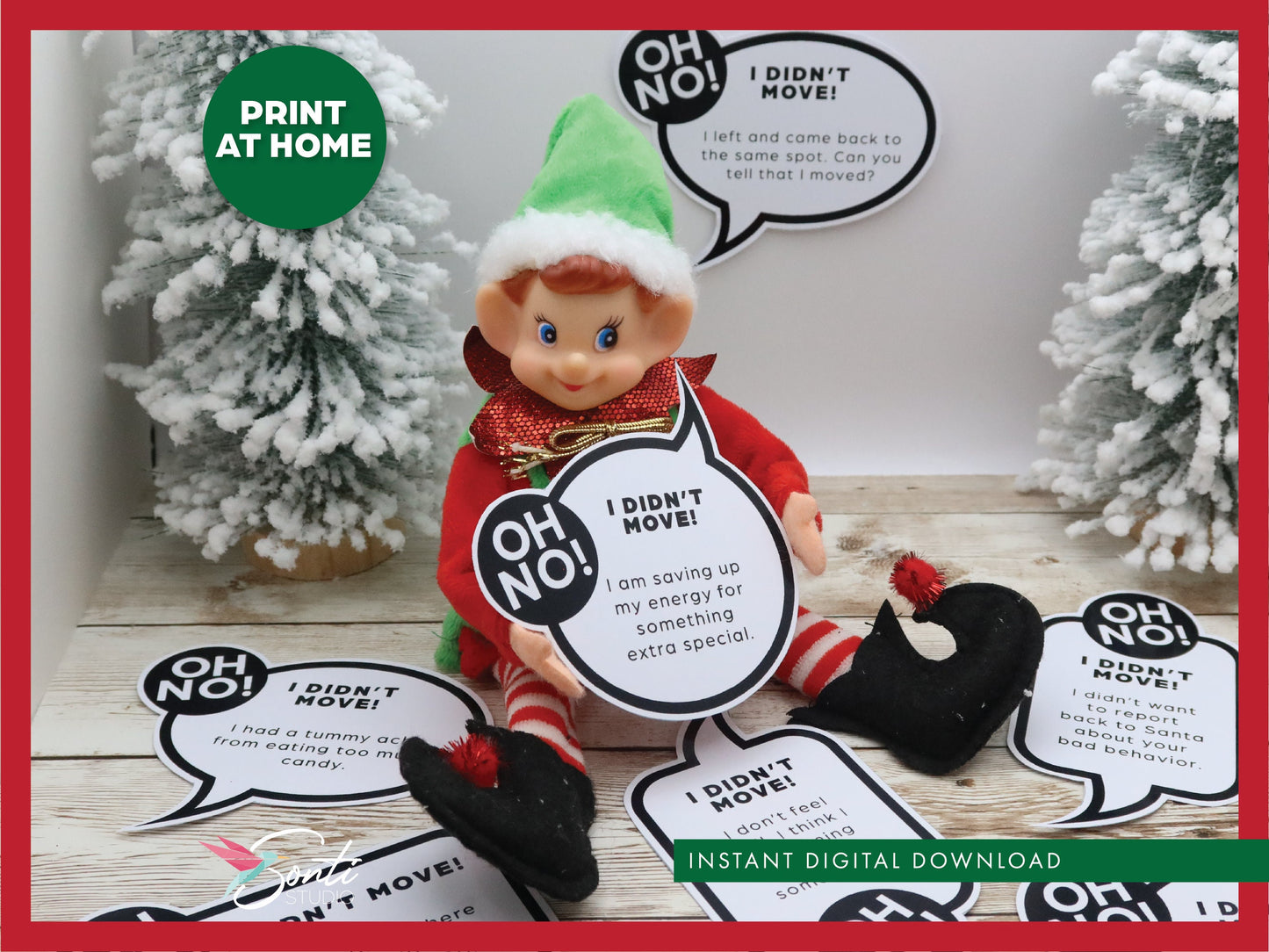 Christmas Elf Didn't Move Speech Bubbles