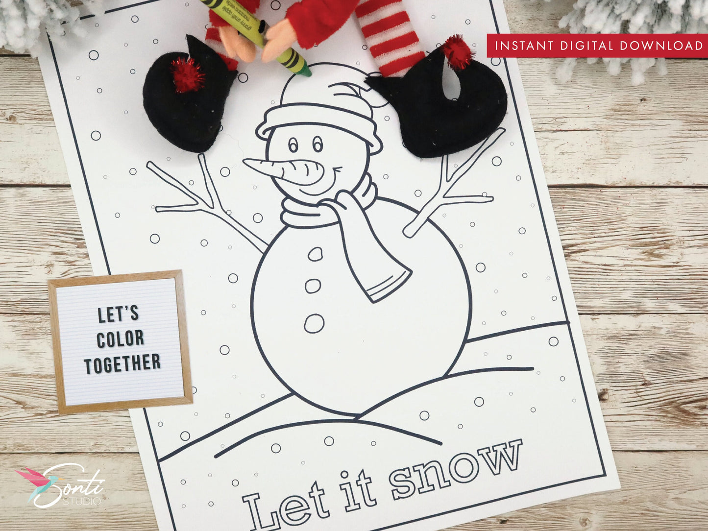 Christmas Elf Coloring Pages