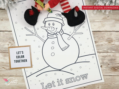 Christmas Elf Coloring Pages