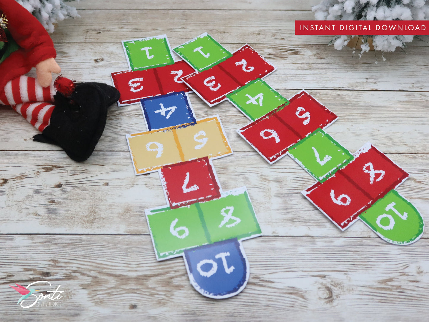 Christmas Elf Hopscotch
