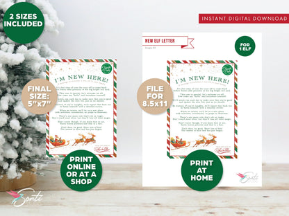 Christmas Elf Editable New Welcome + Return Letter Template