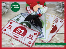Christmas Elf Play Money or Reward Dollars