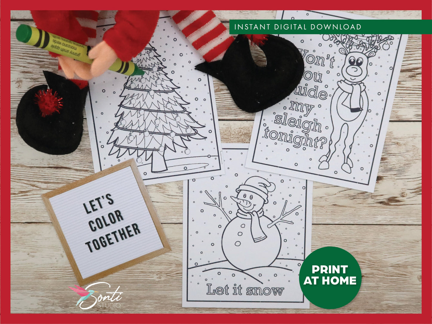 Christmas Elf Coloring Pages
