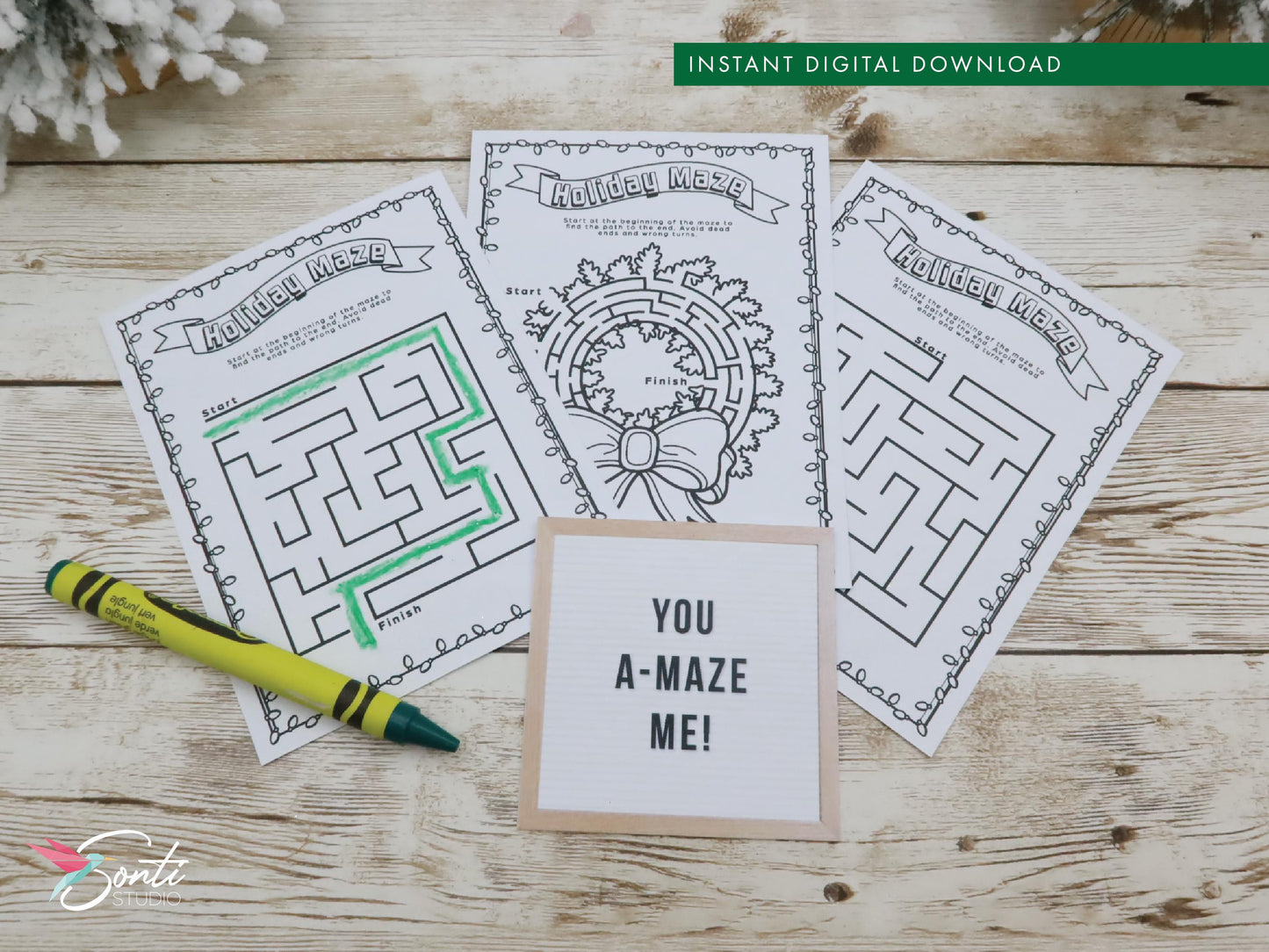 Christmas Elf Maze Activity Pages