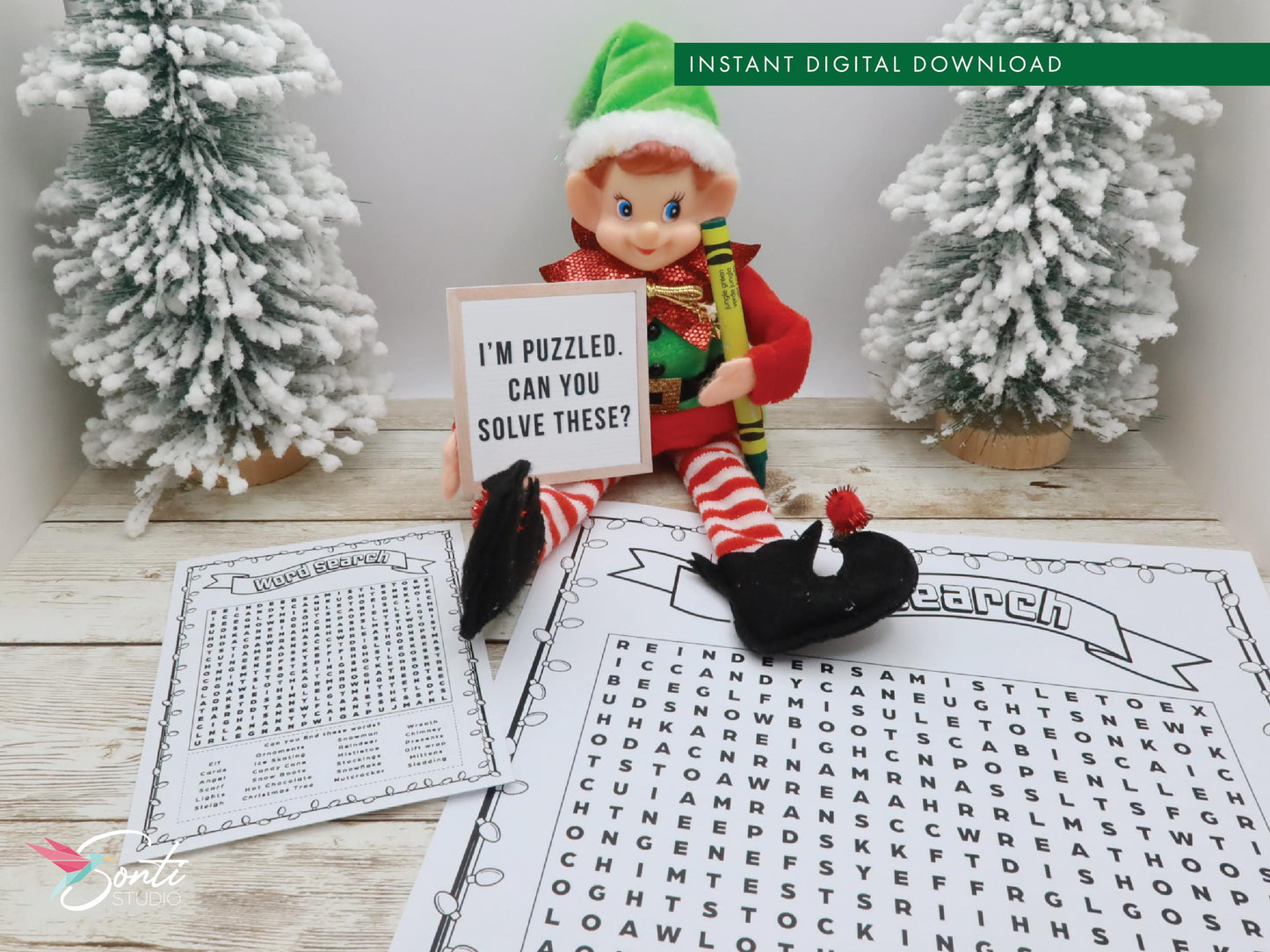 Christmas Elf Word Search Activity Pages