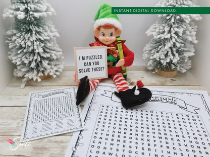 Christmas Elf Word Search Activity Pages