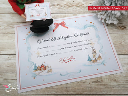 Christmas Elf Editable Adoption Certificate
