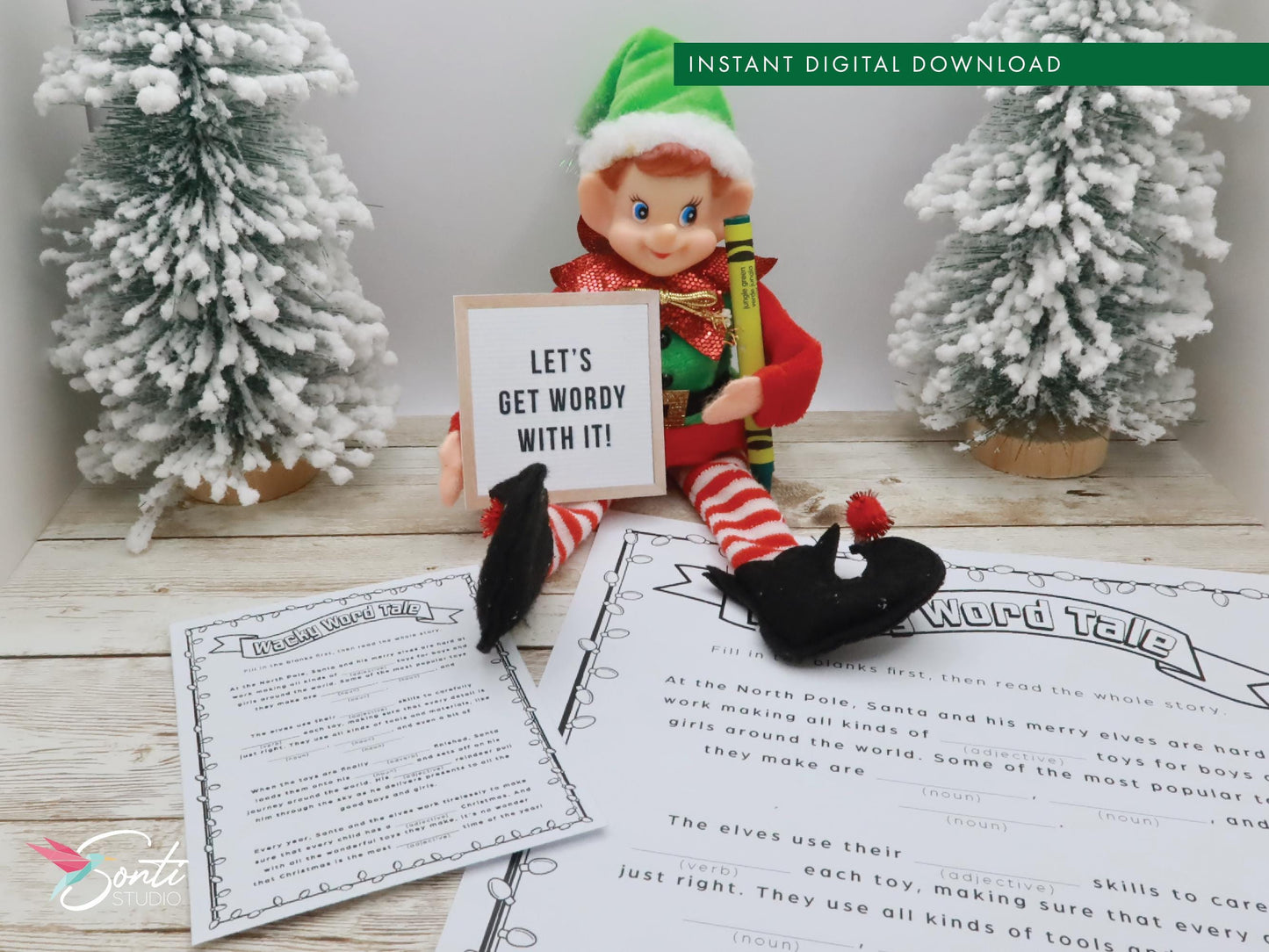 Christmas Elf Word Game Activity Pages