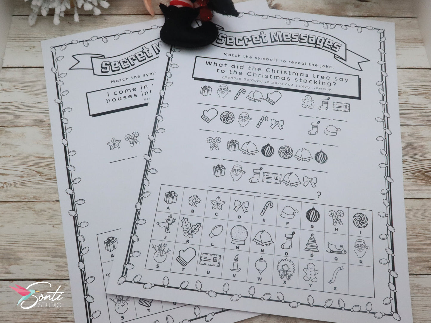 Christmas Elf Secret Message Activity Pages