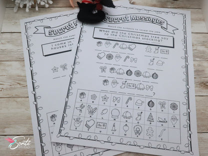 Christmas Elf Secret Message Activity Pages