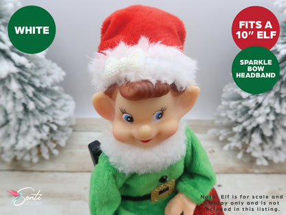 Christmas Elf Sparkle Bow Headband 3 Pack