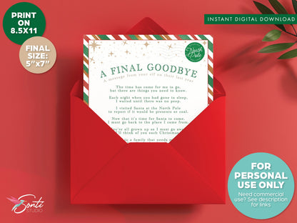 Christmas Elf Editable Final Goodbye Letter Template