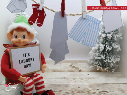 Christmas Elf Laundry Day Prop