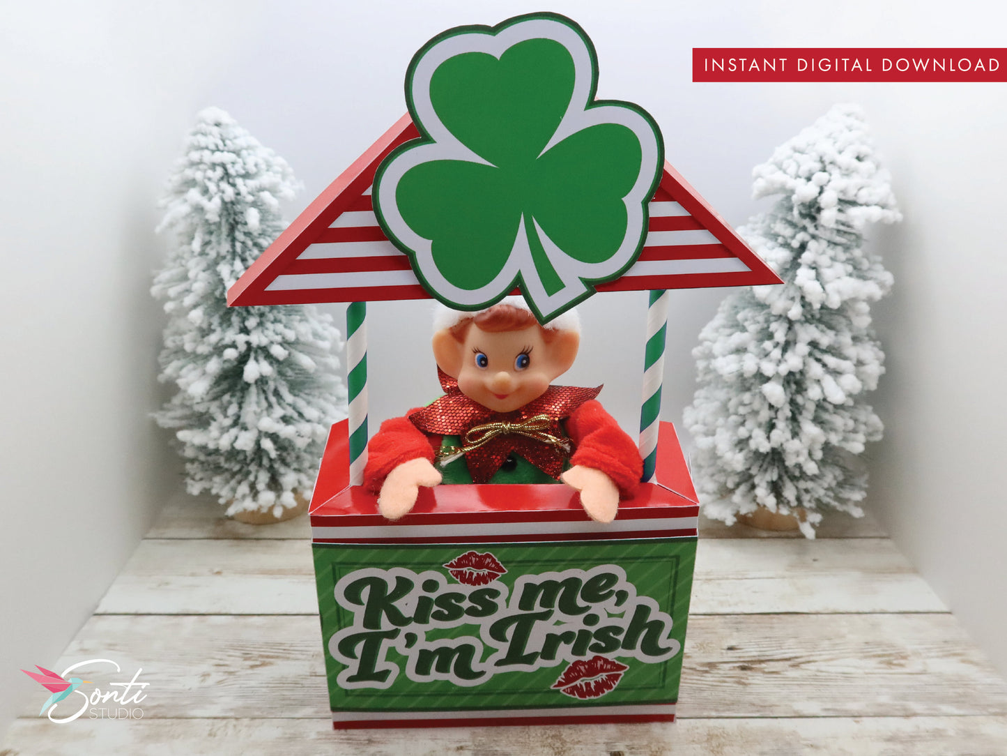 Christmas Elf Kiss Me St Patrick's Day Booth
