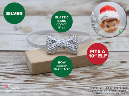 Christmas Elf Sparkle Bow Headband 3 Pack