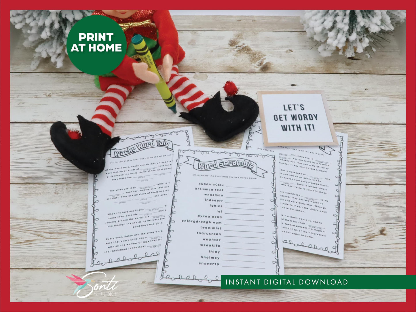Christmas Elf Word Game Activity Pages