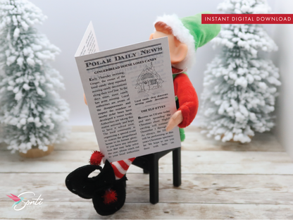 Christmas Elf Miniature Newspaper