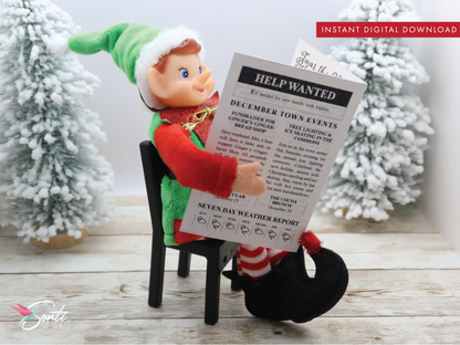 Christmas Elf Miniature Newspaper