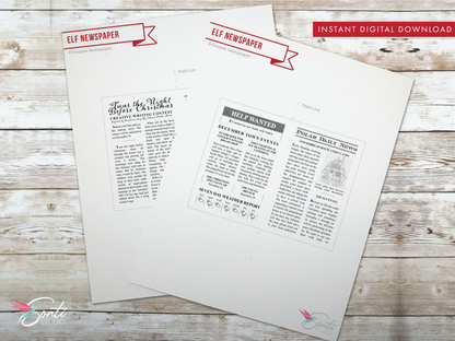 Christmas Elf Miniature Newspaper