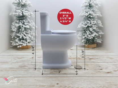 Deluxe Christmas Elf Newspaper and Toilet with Plunger, Toilet Paper Roll + Holder