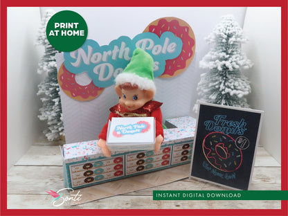 Christmas Elf Donut Shop Scene