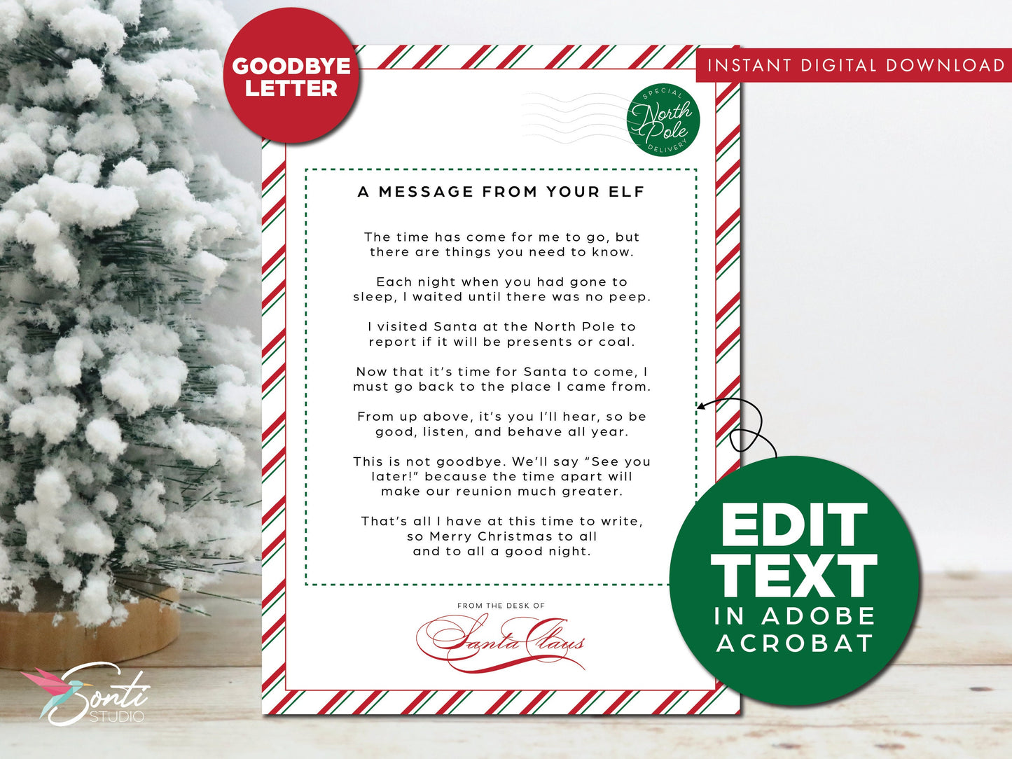 Christmas Elf Editable Letter Template