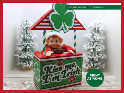 Christmas Elf Kiss Me St Patrick's Day Booth