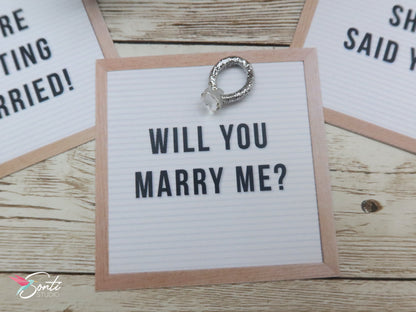 Christmas Elf Engagement Ring and Letterboard Signs