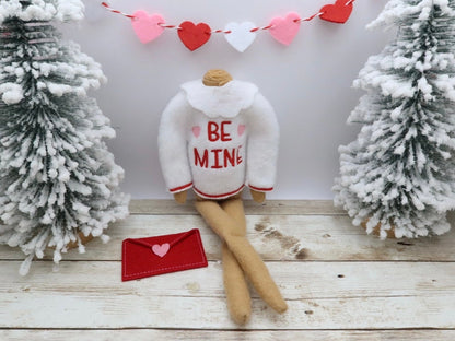 Christmas Elf Valentines Day Shirt, Banner, and Felt Envelope