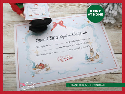 Christmas Elf Editable Adoption Certificate