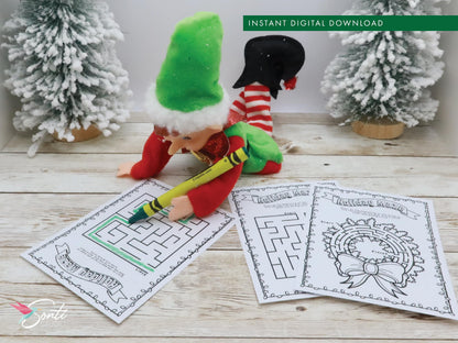 Christmas Elf Maze Activity Pages
