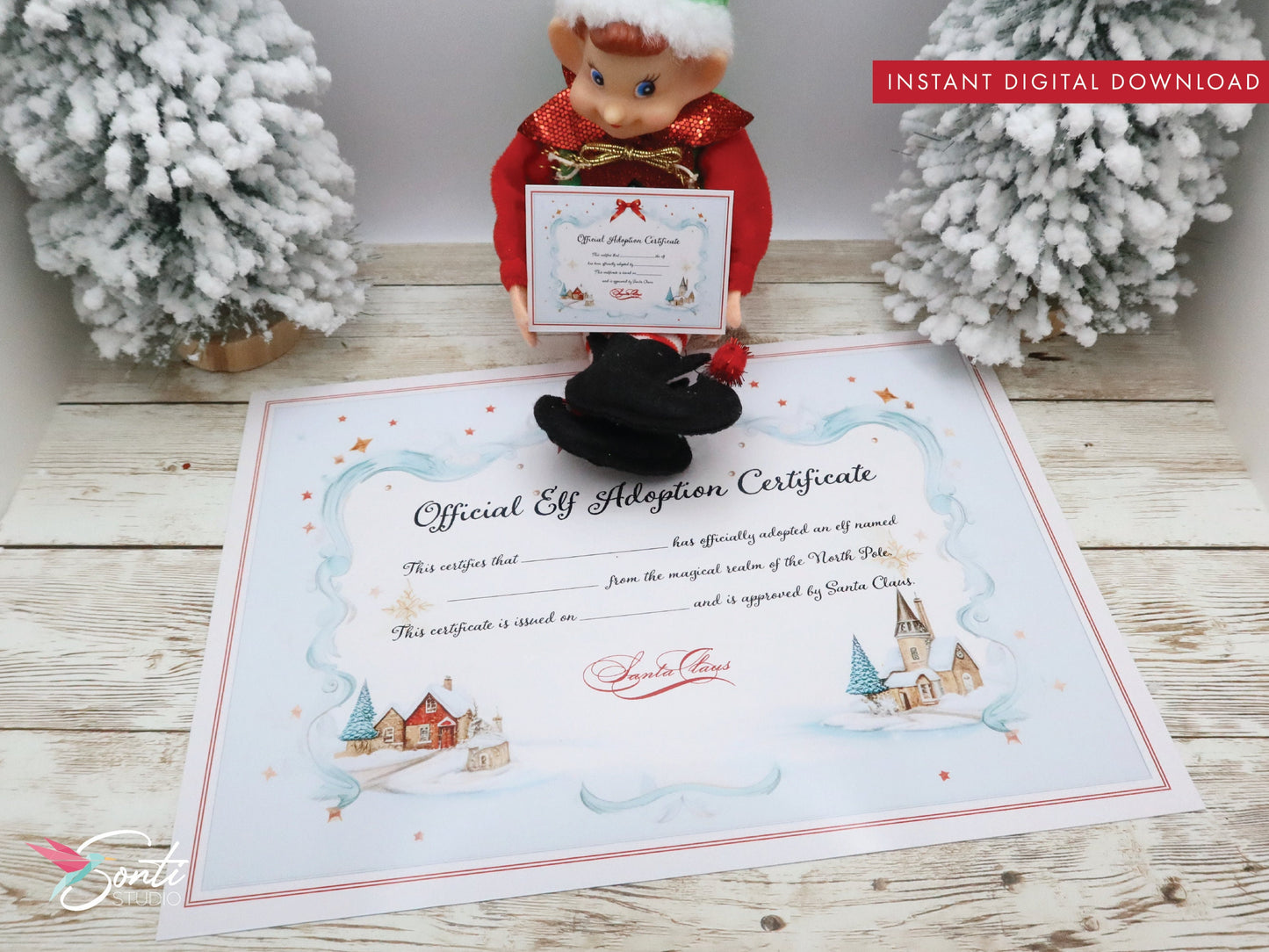 Christmas Elf Editable Adoption Certificate